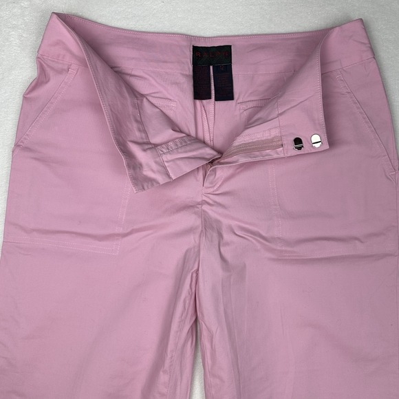 Ralph Lauren Cropped Pants Size 12 Pink Cotton‎ Blend Casual Trousers - Picture 2 of 7
